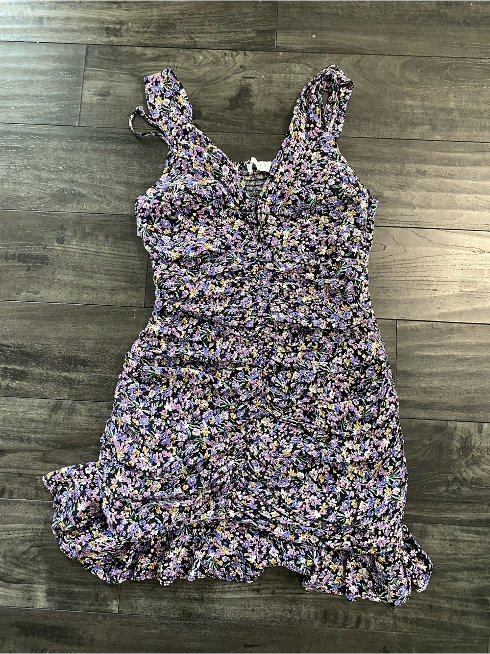 Astr Floral Mini Dress in Purple and Yellow